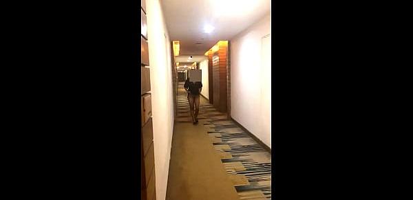  Desi Wife pranya Flashing in Hotel Corridor Naked